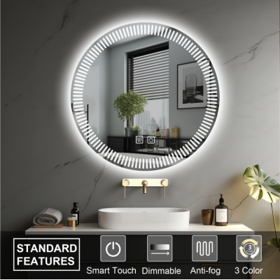 Kruhové LED zrkadlo do kúpeľne Ø70 s odmlžovaním, infinity