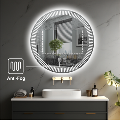 Kruhové LED zrkadlo do kúpeľne Ø70 s odmlžovaním, infinity