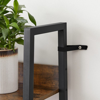 Úzka knižnica VASAGLE 5 políc, rustikálna hnedá / čierna