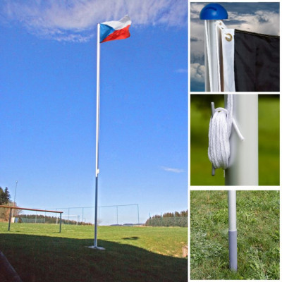 Vlajkový stožiar vrátane vlajky Česká republika - 650 cm