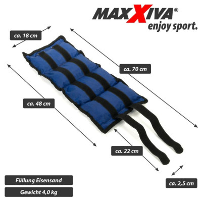 MAXXIVA záťažové manžety, 2 x 4 kg, modrá