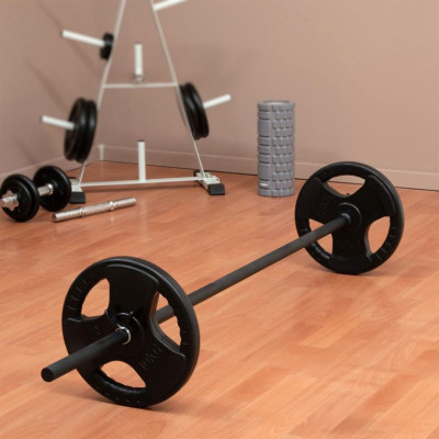 Maxxiva činková tyč 180 cm, čierna + pružinové zámky