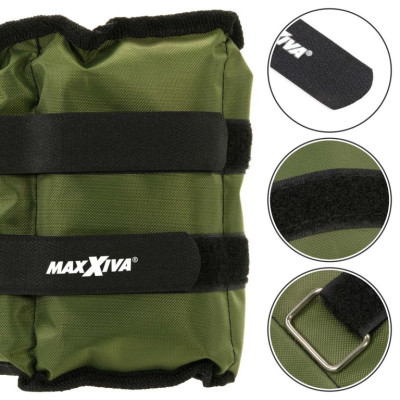 MAXXIVA záťažové manžety, 2 x 2,5 kg, zelená