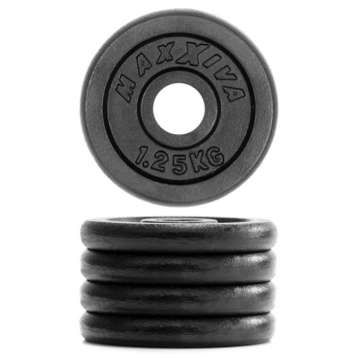 MAXXIVA Sada 4 závaží na činky celkom 5 kg, liatina, čierna