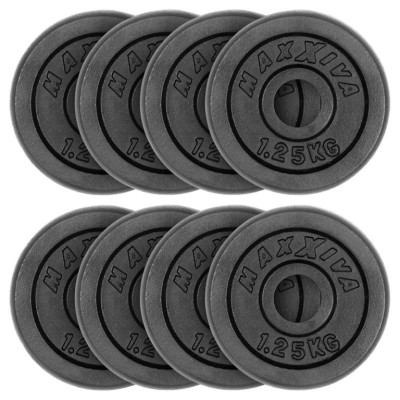 MAXXIVA Sada 8 závaží na činky celkom 10 kg, liatina, čiern