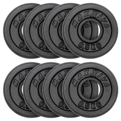 MAXXIVA Sada 8 závaží na činky celkom 4 kg, liatina, čierna