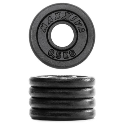 MAXXIVA Sada 8 závaží na činky celkom 4 kg, liatina, čierna