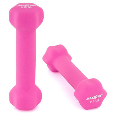 MAXXIVA sada činiek s neoprénovým poťahom 2x 0,5 kg, ružová