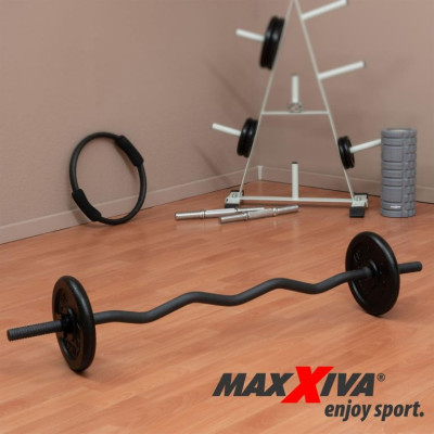 Maxxiva zakrivená tyč na nakladanie, hviezdica, čierna,120cm