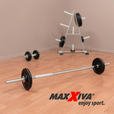 MAXXIVA Olympijská tyč 140 cm s hviezdicovými zámky, chróm
