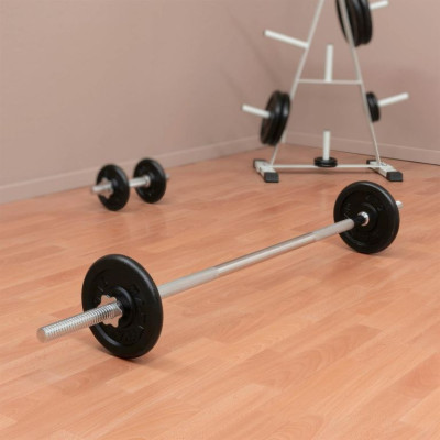 MAXXIVA Olympijská tyč 140 cm s hviezdicovými zámky, chróm