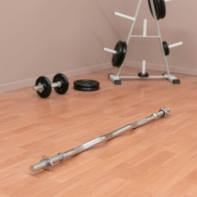 MAXXIVA Zakrivená obojručná EZ tyč 120 cm, strieborná