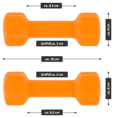 MAXXIVA sada činiek s neoprénovým poťahom 2x 1,5 kg, oranžov