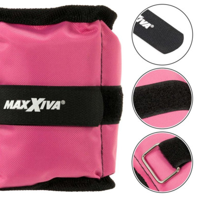 MAXXIVA záťažové manžety, 2 x 1 kg, ružová