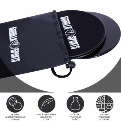 Gorilla Sports kĺzavé disky, 2 ks