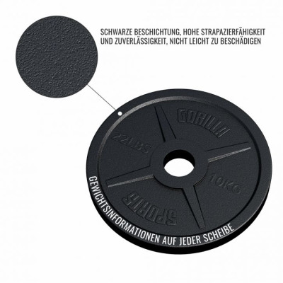 Gorilla Sports Záťažový kotúč 50/51 mm, liatina, 10 kg