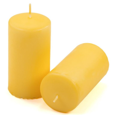 Sada stĺpových sviečok, 11,5 cm, Ø 6 cm, žltá, 12 ks