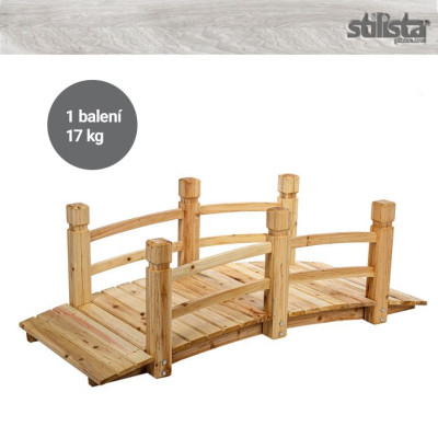 Záhradný drevený mostík XXL, 150 x 67 x 55 cm,nosnosť 150 kg