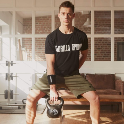Gorilla Sports Sada kettlebell činiek, plast, čierna, 24 kg