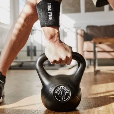 Gorilla Sports Sada kettlebell činiek, plast, čierna, 24 kg