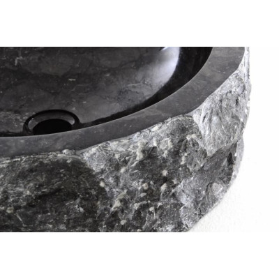 DIVERO umývadlo z prírodného kameňa – čierny mramor