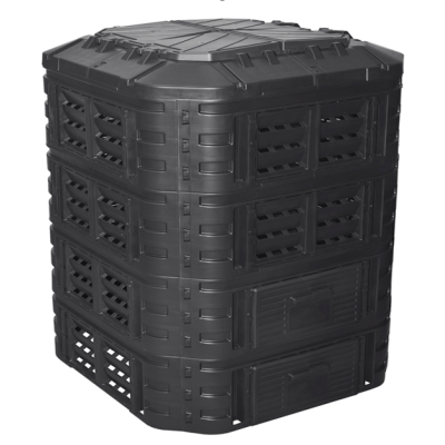 Záhradný plastový kompostér, 1120 l, čierny