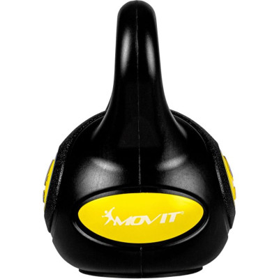MOVIT Kettlebell činka - 4 kg, čierna/žltá