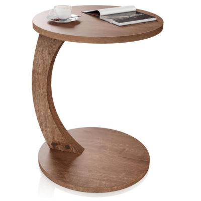 Kruhový odkladací stolík, orech, 38 x 38 x 56 cm