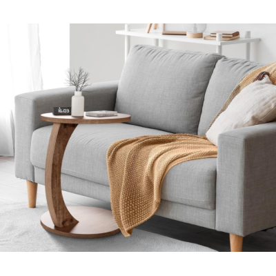 Kruhový odkladací stolík, orech, 38 x 38 x 56 cm