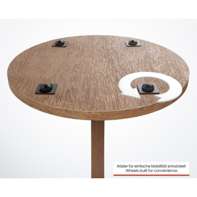 Kruhový odkladací stolík, orech, 38 x 38 x 56 cm