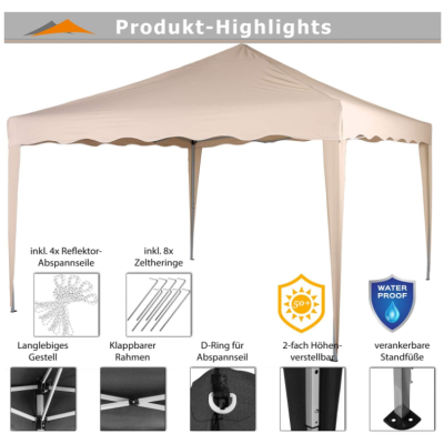 Záhradný stan s nožnicovým konštrukciou INSTENT BASIC 3x3 m