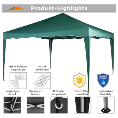 Záhradný stan s nožnicovým konštrukciou INSTENT BASIC 3x3 m