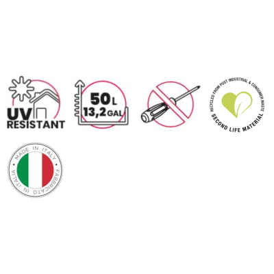 NIAGARA vyvýšený plastový kvetináč, grafit