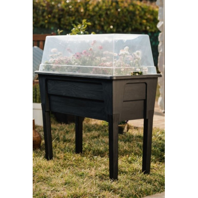 NIAGARA vyvýšený plastový kvetináč, grafit