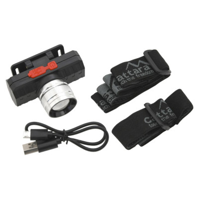 Cattara svietidlo- čelovka SCORPION, nabíjacia, 90lm