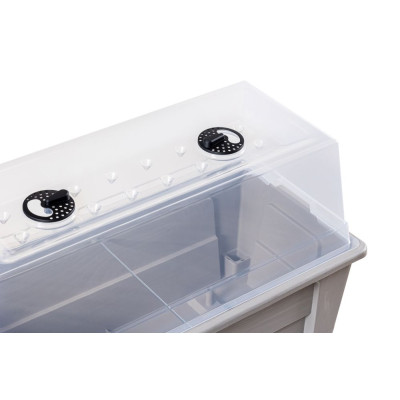 NIAGARA vyvýšený plastový kvetináč, svetlosivý