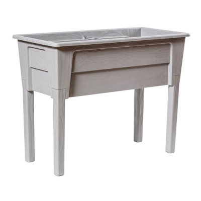 NIAGARA vyvýšený plastový kvetináč, svetlosivý