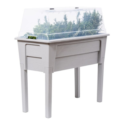 NIAGARA vyvýšený plastový kvetináč, svetlosivý