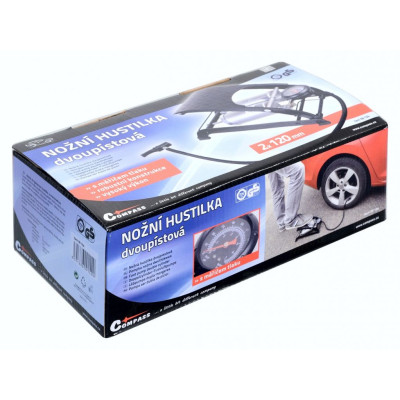 Hustilka nožná s manometrom dvojpiestová - TÜV / GS