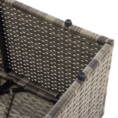 Záhradné skladacie ležadlo, polyratan, sivé, 200 x 60 cm