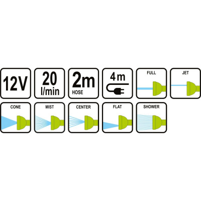 Prenosná sprcha 12V, 20l/min