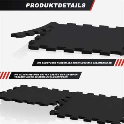 Gorilla Sports Sada ochranných podložiek, čierna, 18 ks