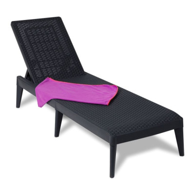 Plastové záhradné lehátko NUMANA, grafitové