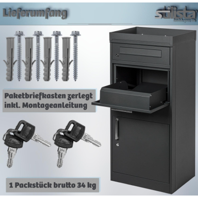 Poštová schránka STILISTA, 120 x 50 x 38 cm