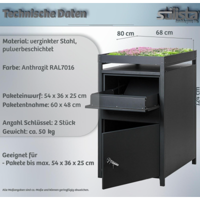 STILISTA Poštová schránka, 124 x 80 x 68 cm