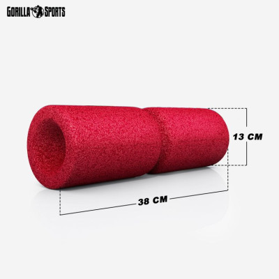 Gorilla Sports Masážny penový valec 38 x 13 cm, červený