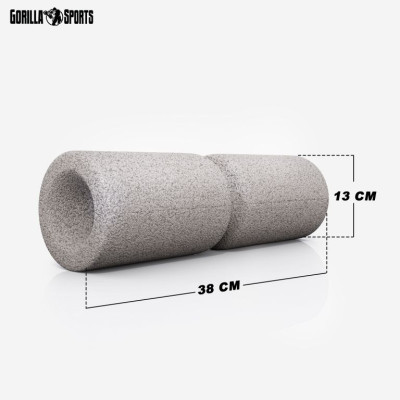 Gorilla Sports Masážny penový valec 38 x 13 cm, sivý
