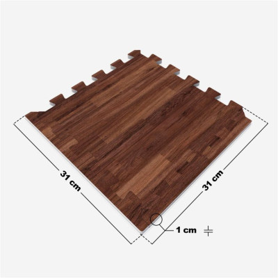 Gorilla Sports Sada ochranných podložiek, tmavé drevo, 18 ks