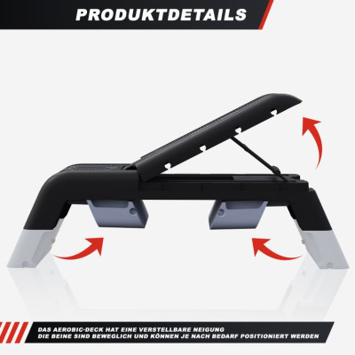 Fitness stepper GORILLA SPORTS® s úložným priestorom, čierny