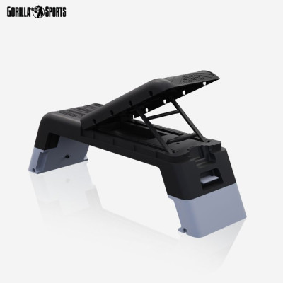 Fitness stepper GORILLA SPORTS® s úložným priestorom, čierny